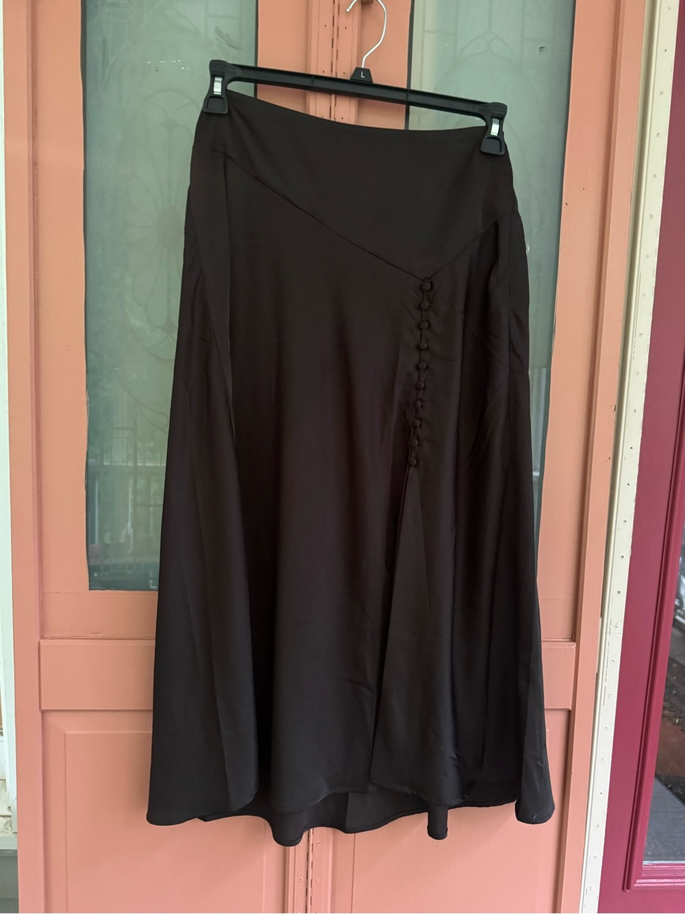 Banana Republic Dark Brown Maxi Skirt with Side Button Detail